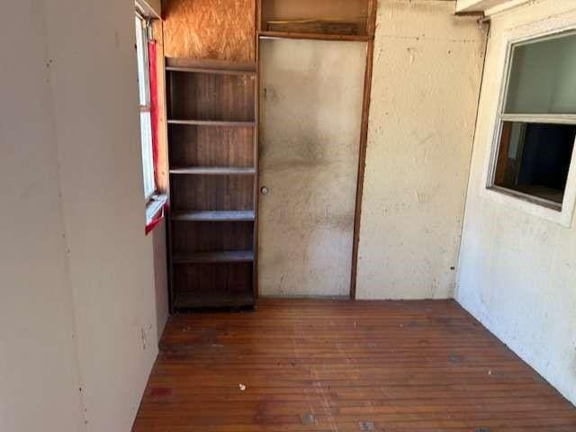 interior space featuring hardwood / wood-style floors and a closet