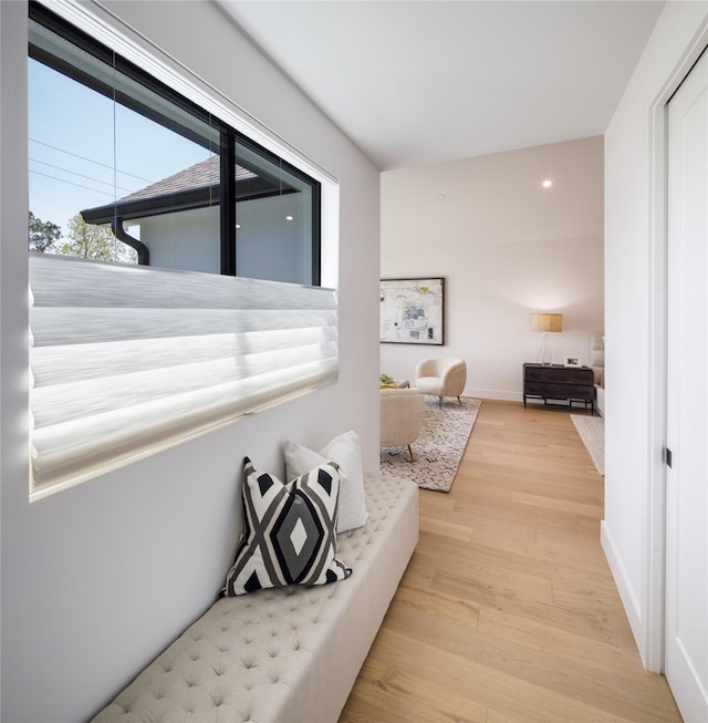 2239 Colquitt St, Houston, TX 77098 - sitting room featuring recessed lighting, baseboards, and light wood finished floors
