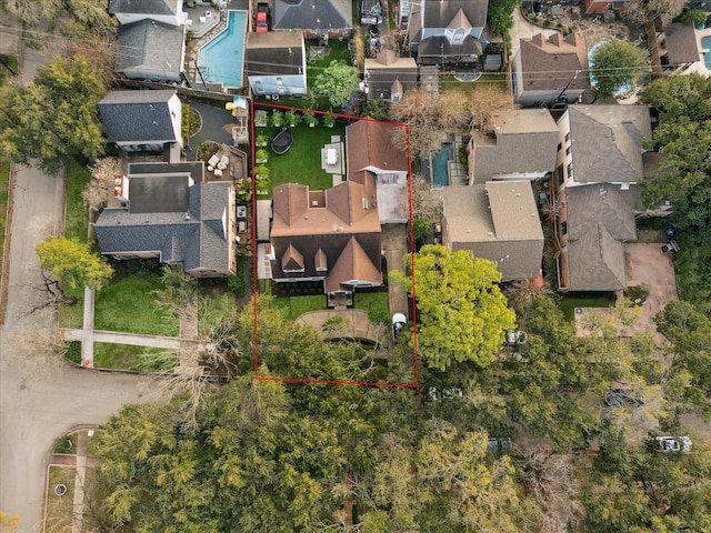 drone / aerial view featuring a residential view