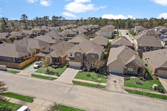 bird's eye view with a residential view