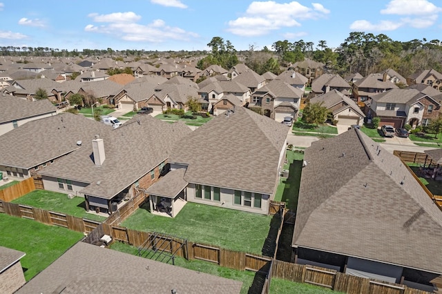 aerial view with a residential view