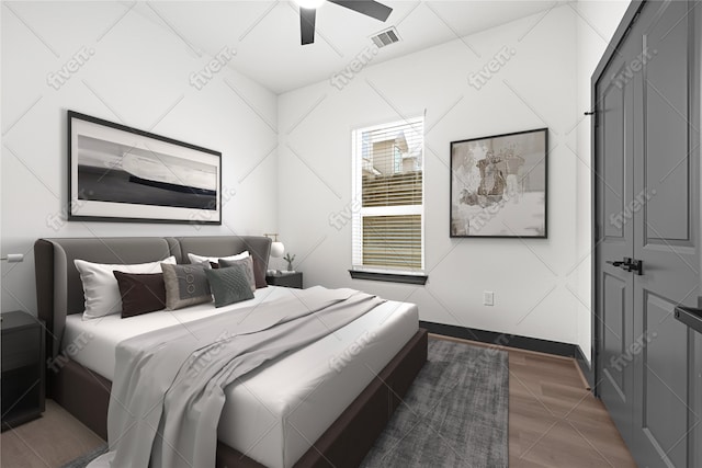 7038 Smilax St A-B, Unit A-B Houston, TX 77088 - tiled bedroom featuring a ceiling fan and baseboards