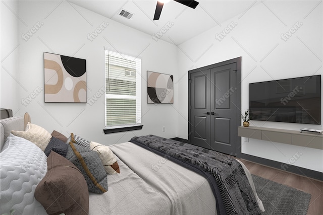 7038 Smilax St A-B, Unit A-B Houston, TX 77088 - bedroom featuring wood finished floors and a ceiling fan
