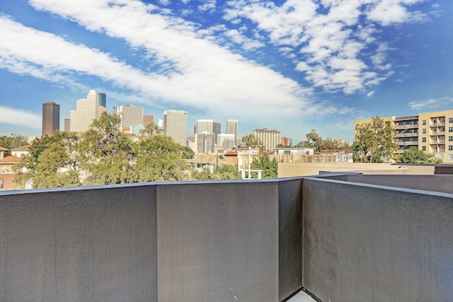 balcony with a city view