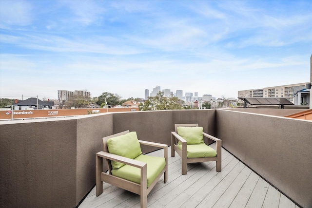 balcony with a city view
