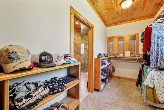 walk in closet featuring tile patterned flooring