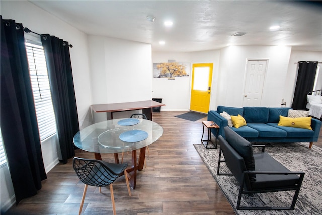 2817 Southmore Blvd, Houston, TX 77004 - living room with recessed lighting, baseboards, and dark wood finished floors