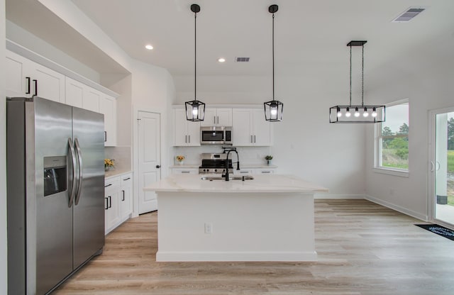 1920 1st St, Hempstead, TX 77445 - kitchen with visible vents, a sink, white cabinetry, and appliances with stainless steel finishes