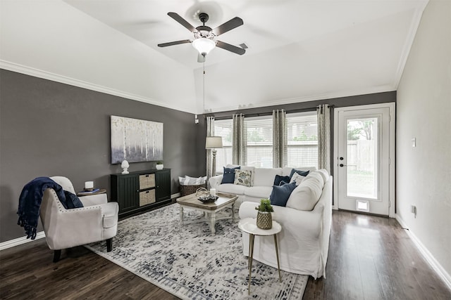 3754 Paladera Place Ct, Spring, TX 77386 - living area with lofted ceiling, a ceiling fan, a healthy amount of sunlight, and wood finished floors