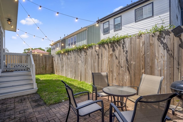 view of patio / terrace with fence