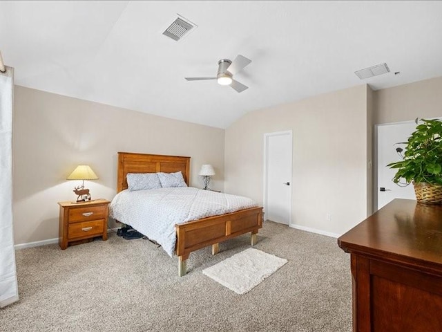 16339 Peach Orchard Dr, Humble, TX 77396 - bedroom with light colored carpet, lofted ceiling, visible vents, and baseboards