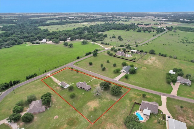 bird's eye view featuring a rural view
