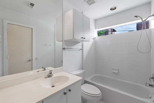 1522 Drew St, Houston, TX 77004 - bathroom featuring toilet, vanity, and shower / washtub combination