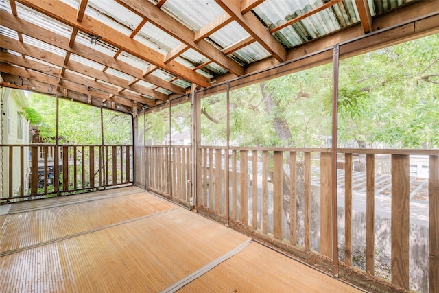 view of unfurnished sunroom