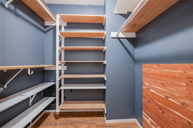 spacious closet with wood finished floors