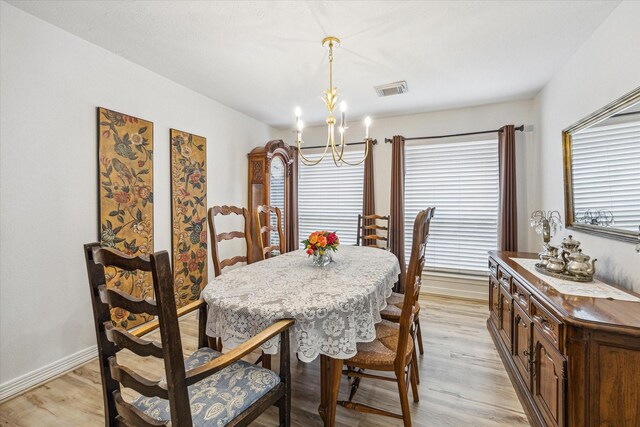 1807 Emerald Green Dr, Houston, TX 77094 - dining space featuring a chandelier, light wood-type flooring, and baseboards