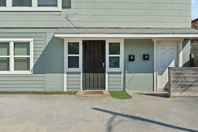 view of exterior entry