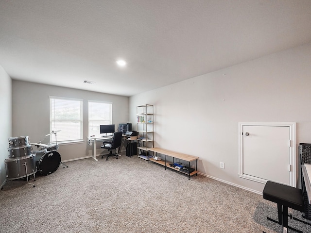 2423 Staverton Cir, Spring, TX 77373 - office space with baseboards, visible vents, and carpet
