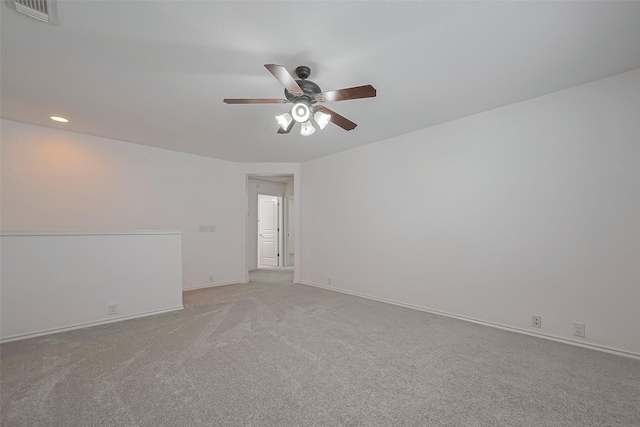 24543 Carlton Springs Ln, Katy, TX 77494 - unfurnished room featuring ceiling fan, light carpet, baseboards, and recessed lighting