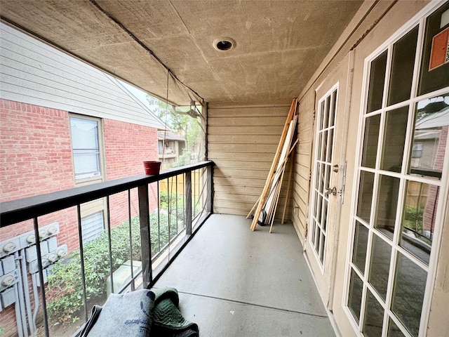 balcony with french doors