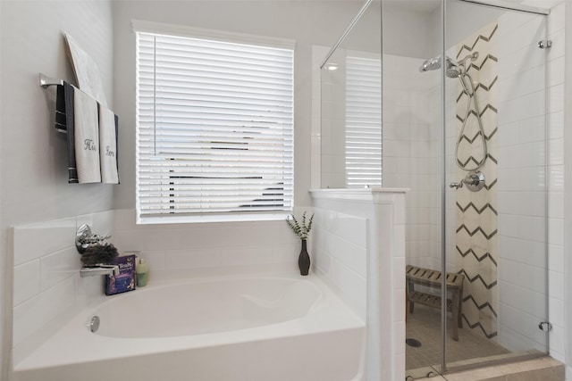 603 Companion Dr, Crosby, TX 77532 - bathroom with a shower stall and a garden tub