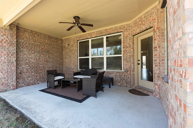 5002 Sawmill Terrace Ln, Spring, TX 77389 - view of patio / terrace with ceiling fan