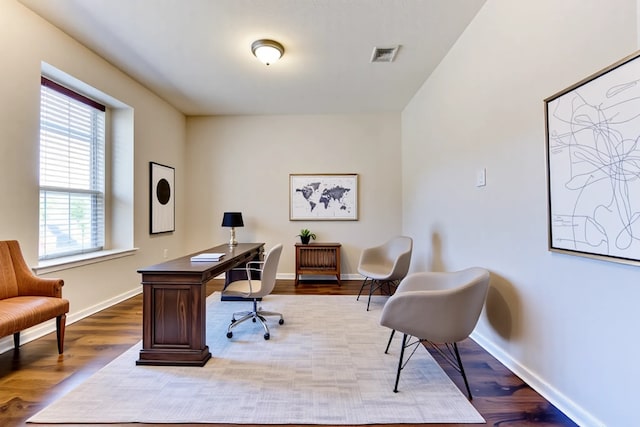 5002 Sawmill Terrace Ln, Spring, TX 77389 - office area featuring wood finished floors and baseboards