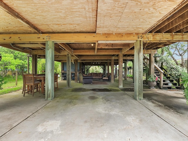 view of patio / terrace with stairs