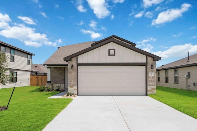 810 Clear Valley Ln, Dayton, TX 77535 - view of front of house with board and batten siding, stone siding, concrete driveway, and a garage