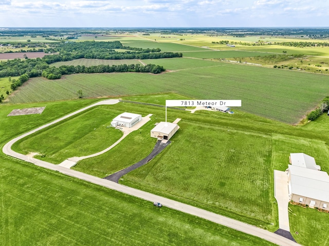 aerial view with a rural view