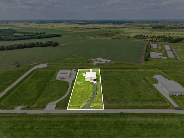 bird's eye view with a rural view