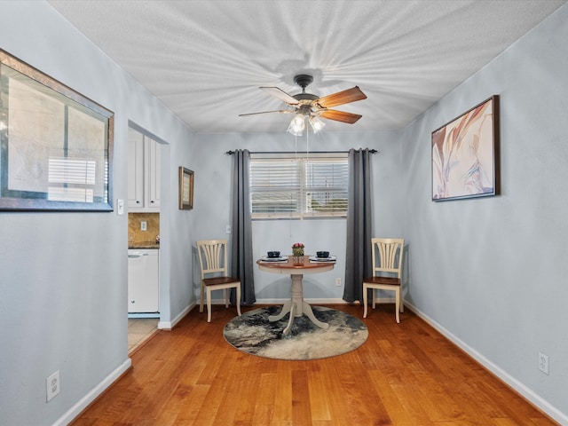 1901 49th St, Galveston, TX 77551 - living area with baseboards, a ceiling fan, and light wood-style flooring