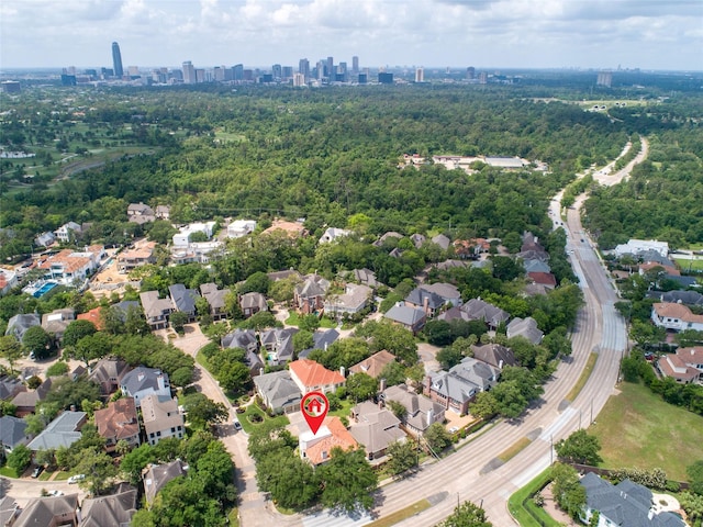 aerial view featuring a residential view