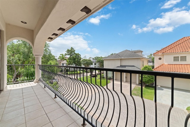balcony featuring a residential view