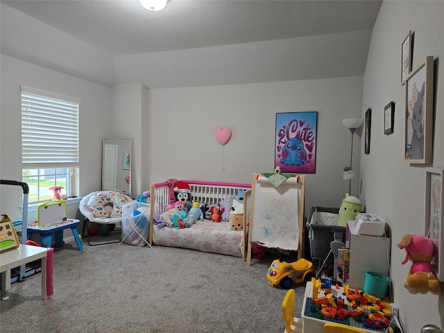 19210 Palfrey Prairie Trl, Tomball, TX 77377 - bedroom with vaulted ceiling and carpet