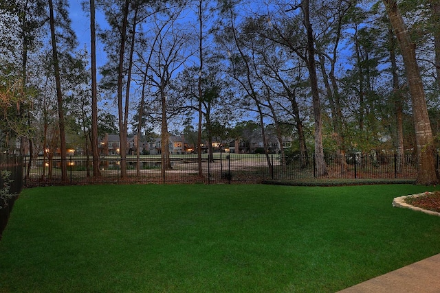 view of yard featuring fence