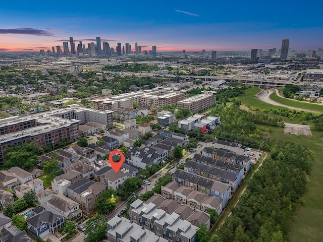 620 Rutland St Unit A, Houston, TX 77007 - aerial view at dusk of a view of city