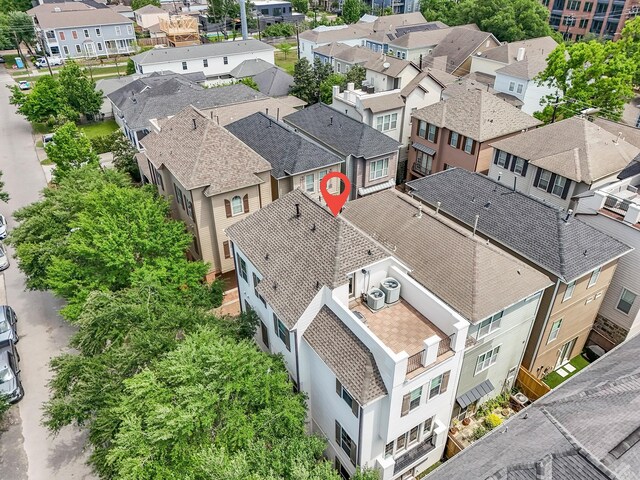 drone / aerial view with a residential view