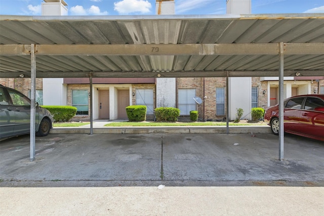 view of covered parking lot