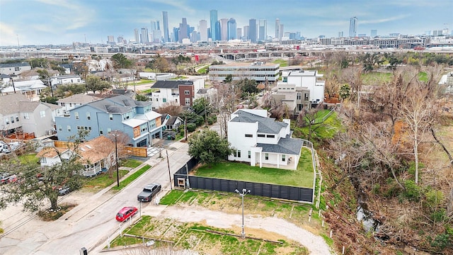 bird's eye view with a view of city
