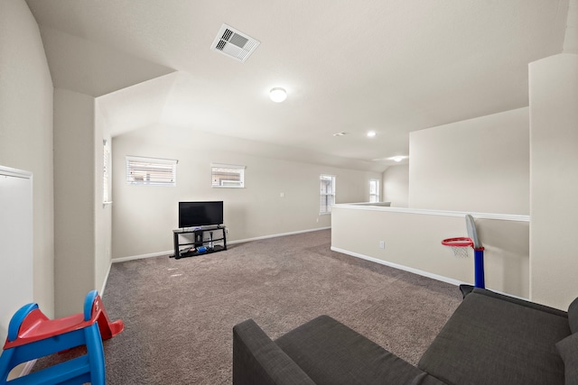 32610 Dew Crest St, Brookshire, TX 77423 - unfurnished living room featuring baseboards, visible vents, and carpet flooring