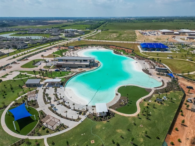 452 Long Beach Bay Dr, Katy, TX 77493 - drone / aerial view of a pool area and a large body of water