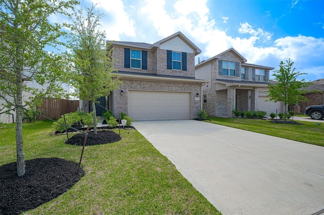 452 Long Beach Bay Dr, Katy, TX 77493 - traditional-style home featuring concrete driveway, brick siding, and a garage