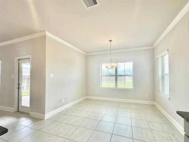 452 Long Beach Bay Dr, Katy, TX 77493 - empty room with plenty of natural light, light tile patterned flooring, and ornamental molding