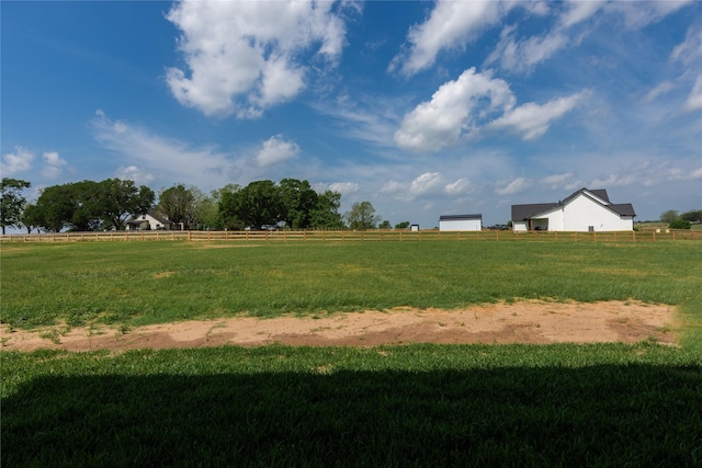 view of yard with a rural view