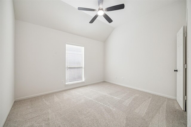 25630 Creston Meadow Dr, Richmond, TX 77406 - spare room with carpet floors, a ceiling fan, vaulted ceiling, and baseboards