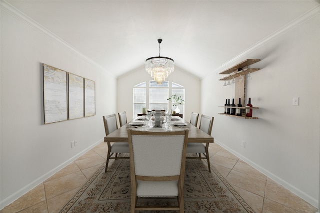 25630 Creston Meadow Dr, Richmond, TX 77406 - dining room with baseboards, ornamental molding, a chandelier, and light tile patterned floors