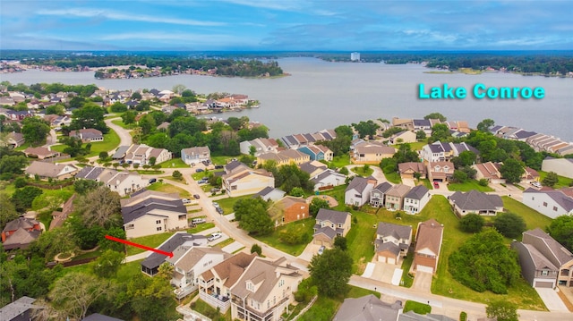 279 Capetown, Conroe, TX 77356 - aerial view of residential area featuring a large body of water