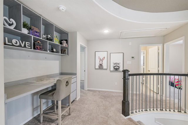 12107 Allington Cove Ln, Humble, TX 77346 - carpeted office space with attic access and baseboards