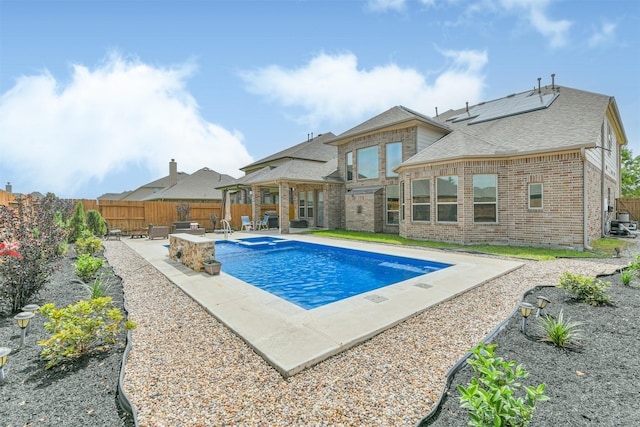 12107 Allington Cove Ln, Humble, TX 77346 - view of swimming pool with a patio area, a fenced backyard, and a fenced in pool
